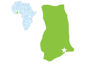 Accra, Ghana location map.